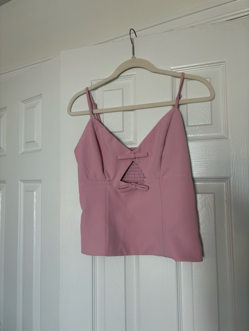 Abercrombie & Fitch Pink Bow-Accent Spaghetti Strap Cami
